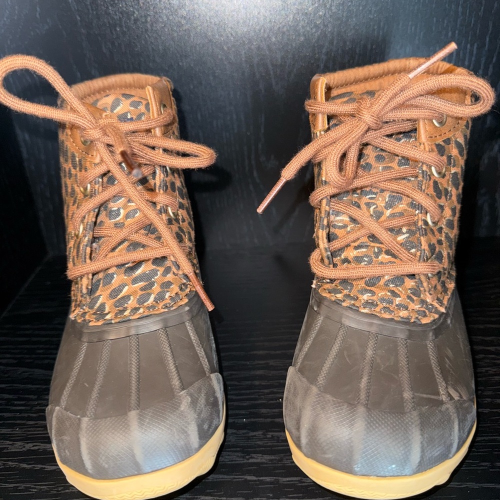 Sperry Kids Boots in Leopard and Brown